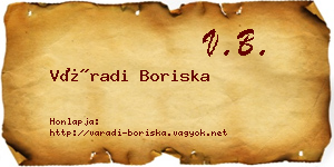 Váradi Boriska névjegykártya